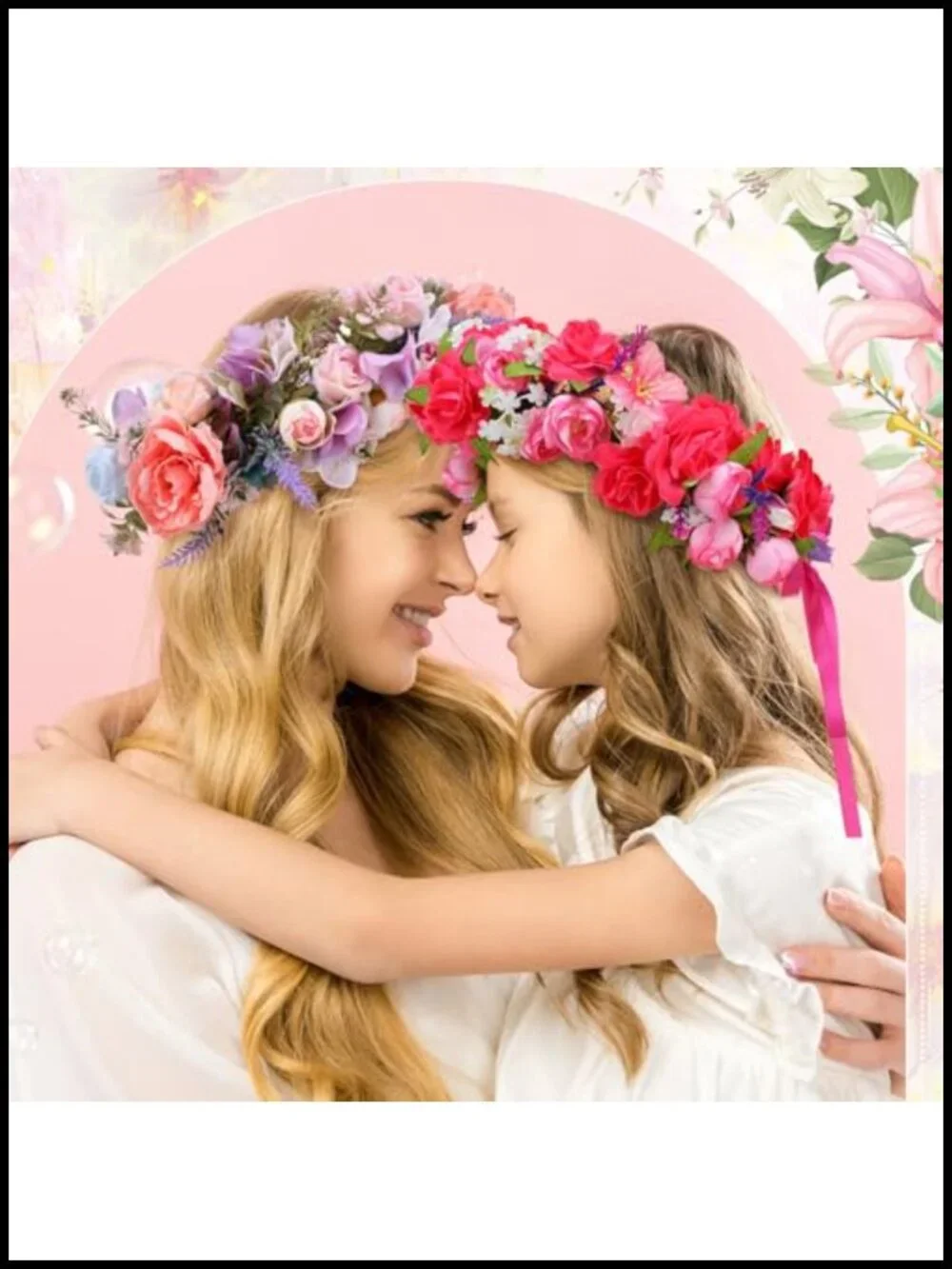 4-Piece Floral Crown Headbands Set for Women Adjustable Wedding Hair